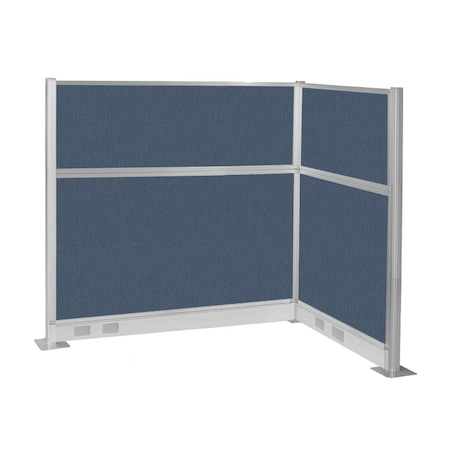 Versare Pre-Configured Hush Panel Electric Cubicle (L Shape) 6' x 4' Ocean Fabric 1859412